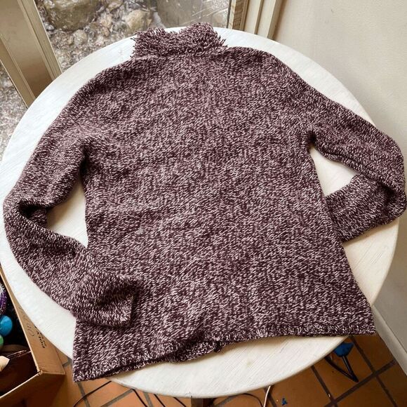 Vintage 70s CountryShop Wool & Angora Marled Knit Burandy Cardigan, S - Picture 4 of 7